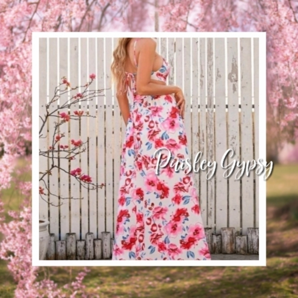 BACKLESS TIE BACK BOHO DRESS - Picture 2 of 15